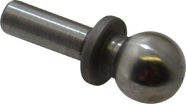 Gibraltar - 1/4" Ball Diam, 1/8" Shank Diam, Steel Inspection Tooling Ball - Slip-Fit Shank, 9/16" Ball Center to Shank Bottom, 0.2" Ball Center to Shoulder Bottom, with Shoulder - Exact Tool & Supply