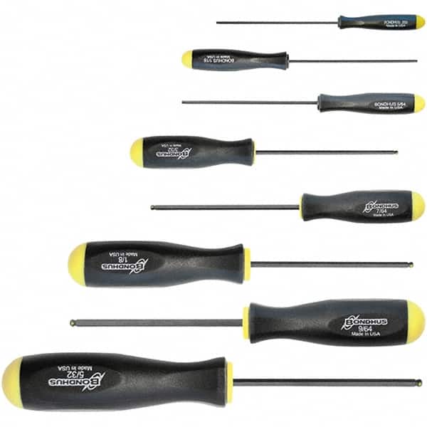 Bondhus - Hex Driver Sets Tool Type: Ball End Size Range (mm): 0.050 - 3/8 - Exact Tool & Supply