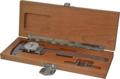 Fowler - 0" to 6" Range, 0.001" Graduation, 0.1" per Revolution, Dial Caliper - White Face, 1.54" Jaw Length - Exact Tool & Supply