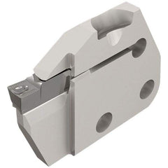 Iscar - Left Hand Cut, 6.35mm Insert Width, Cutoff & Grooving Support Blade for Indexables - 12mm Max Depth of Cut, 6mm Head Projection - Exact Tool & Supply