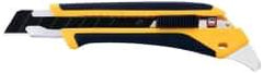 Olfa - Snap Utility Knife - 3.94" High Carbon Tool Steel Blade, Yellow & Black Elastomer & Fiber Reinforced Polymer Handle, 1 Blade Included - Exact Tool & Supply