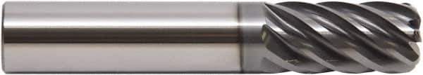 M.A. Ford - 1", 7 Flute, Single End, Solid Carbide, 1/4" Corner Radius End Mill - 4" OAL, 38° Helix, Right Hand Flute, 1" LOC, Right Hand Cut - Exact Tool & Supply