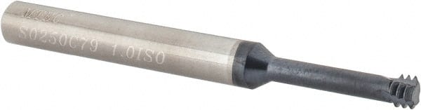 Iscar - M6x1 Internal 1mm Pitch 1/4" Shank 3-Flute RH Solid Carbide Helical Flute Thread Mill - Exact Tool & Supply