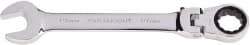Paramount - 19mm 12 Point Flexhead Combination Wrench - 15° Head Angle, 8-15/32" OAL, Chrome Vanadium Steel, Polished Finish - Exact Tool & Supply