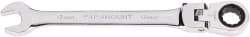 Paramount - 9mm 12 Point Flexhead Combination Wrench - 15° Head Angle, 5-3/16" OAL, Chrome Vanadium Steel, Polished Finish - Exact Tool & Supply