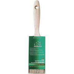 Krylon - 9/16" Flat White China Bristle Trim Brush - 2" Bristle Length, 2-3/4" Wood Beavertail Handle - Exact Tool & Supply