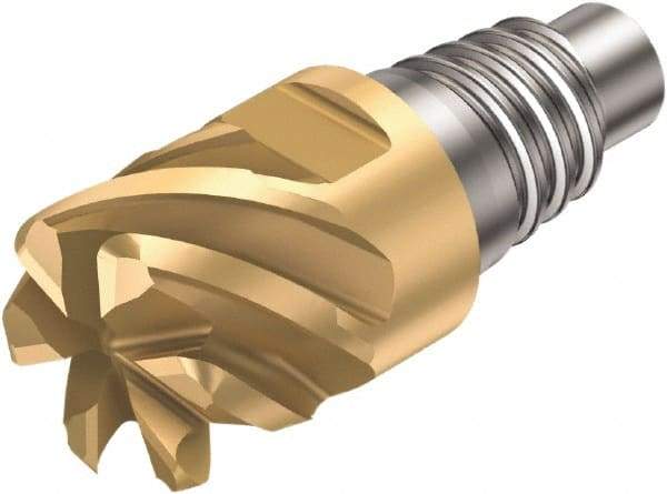 Sandvik Coromant - A316..FM L Grade 1030 Carbide End Milling Tip Insert - TiAlN Finish, 6 Flutes, 15.88mm Cutting Diam, 8.5mm Depth of Cut, 18.7mm Extension, 0.032" Cnr Rad, 50° Helix - Exact Tool & Supply
