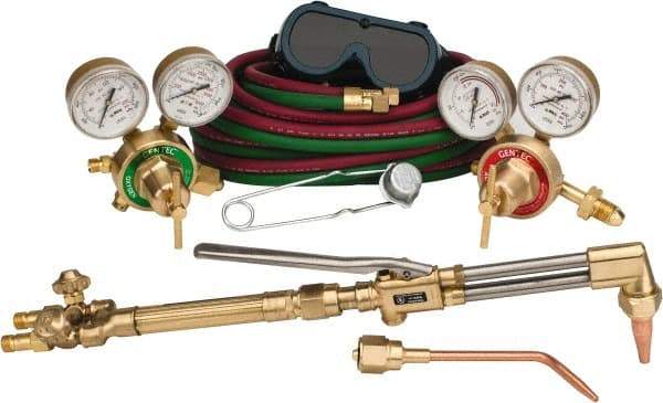 Value Collection - 3/4 Inch Cutting Capacity, 1/2 Inch Welding Capacity, Oxygen and Acetylene Torch Kit - Welding Outfit - Exact Tool & Supply
