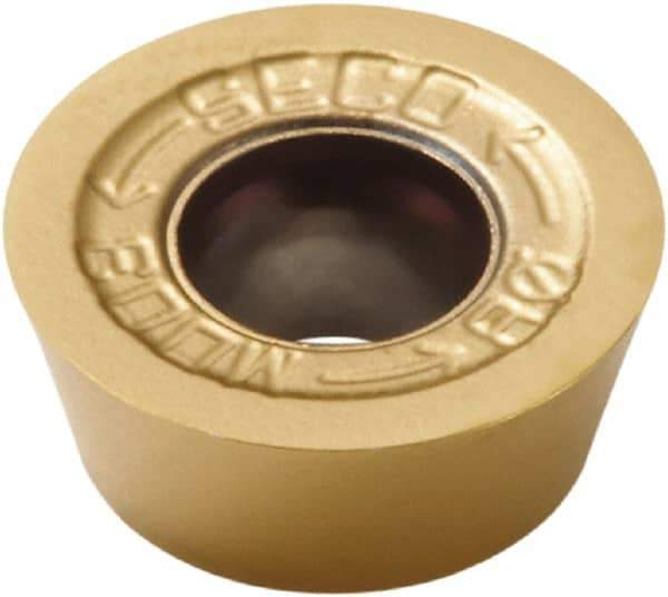 Seco - RDHW0702M0 MD03 Grade MP3000 Carbide Milling Insert - TiAlN Finish, 0.094" Thick, 0.276" Inscribed Circle - Exact Tool & Supply