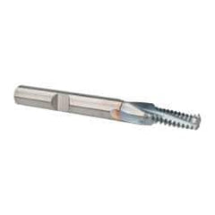 Emuge - 1/4-20 UNC, 0.185" Cutting Diam, 3 Flute, Solid Carbide Helical Flute Thread Mill - Internal Thread, 0.524" LOC, 2-1/2" OAL, 1/4" Shank Diam - Exact Tool & Supply