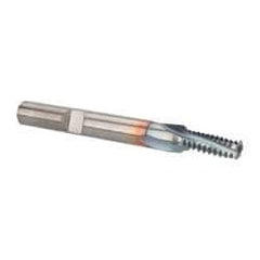 Emuge - 1/4-20 UNC, 0.185" Cutting Diam, 3 Flute, Solid Carbide Helical Flute Thread Mill - Internal Thread, 0.524" LOC, 2-1/2" OAL, 1/4" Shank Diam - Exact Tool & Supply