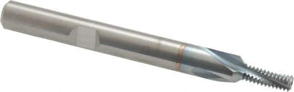 Emuge - #10-32 UNF, 0.15" Cutting Diam, 3 Flute, Solid Carbide Helical Flute Thread Mill - Internal Thread, 0.39" LOC, 2-1/2" OAL, 1/4" Shank Diam - Exact Tool & Supply