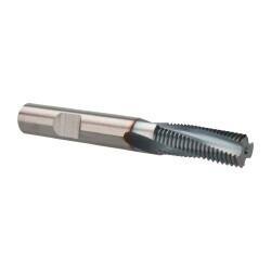 Emuge - 1/2-20 UNF, 0.371" Cutting Diam, 3 Flute, Solid Carbide Helical Flute Thread Mill - Internal Thread, 1.023" LOC, 3" OAL, 3/8" Shank Diam - Exact Tool & Supply