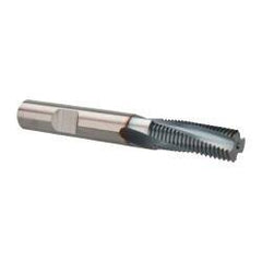 Emuge - 1/2-20 UNF, 0.371" Cutting Diam, 3 Flute, Solid Carbide Helical Flute Thread Mill - Internal Thread, 1.023" LOC, 3" OAL, 3/8" Shank Diam - Exact Tool & Supply