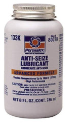 Permatex - 8 oz Bottle High Temperature Anti-Seize Lubricant - Aluminum/Copper/Graphite, -51 to 1,600°F, Silver Colored, Water Resistant - Exact Tool & Supply