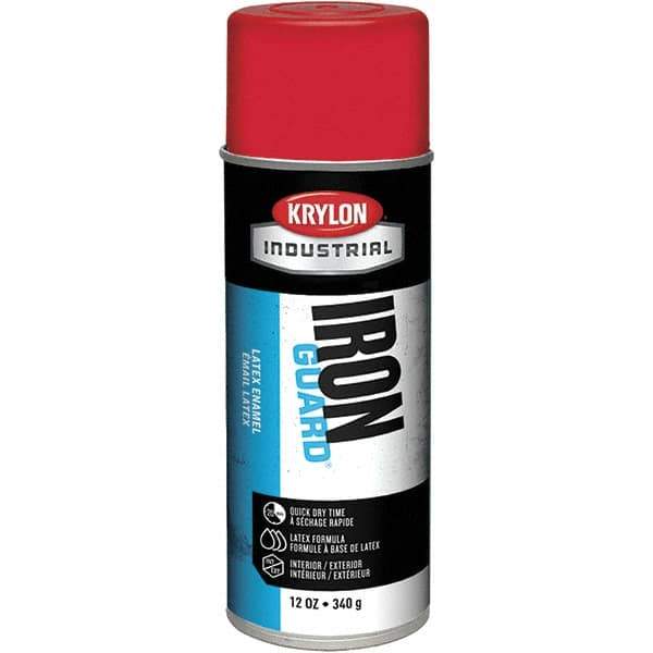 Krylon - OSHA Red, Gloss, Enamel Spray Paint - 12 to 15 Sq Ft per Can, 12 oz Container, Use on Masonry, Metal, Plaster, Plastic Foam & Wicker, Plastics, Wood - Exact Tool & Supply