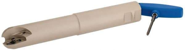 Iscar - 1-1/2" Cut Diam, 1.33" Max Depth of Cut, 1-1/2" Shank Diam, 1" OAL, Indexable Ball Nose End Mill - 5" Head Length, Straight Shank, BCM Toolholder, BCR D1.50 Insert - Exact Tool & Supply