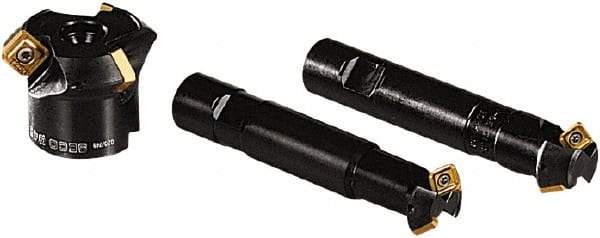 Seco - 54mm Cut Diam, 22mm Arbor Hole, 7mm Max Depth of Cut, 45° Indexable Chamfer & Angle Face Mill - 3 Inserts, SPMX 12T3 Insert, Right Hand Cut, 3 Flutes, Series R220.49 - Exact Tool & Supply