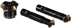 Seco - 45° Lead Angle, 16mm Max Cut Diam, 9mm Min Cut Diam, 4mm Max Depth of Cut, Indexable Chamfer and Angle End Mill - 1 Insert, SPMX 0602.. Insert Style, 80mm Overall Length, Straight Shank - Exact Tool & Supply