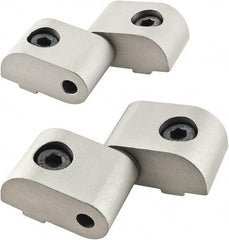 80/20 Inc. - 1-1/2" Long x 1-9/64" Wide x 26mm Thick, Left Lift Off Hinge Long Pin Top Short Pin Bottom - Aluminum, Clear Anodized Finish - Exact Tool & Supply