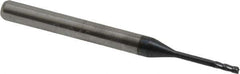 Accupro - 3/64", 0.141" LOC, 1/8" Shank Diam, 1-1/2" OAL, 4 Flute, Solid Carbide Square End Mill - Single End, AlTiN Finish, Spiral Flute, 30° Helix, Centercutting, Right Hand Cut, Right Hand Flute, Series Miniature - Exact Tool & Supply