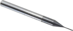 Accupro - 0.02", 0.06" LOC, 1/8" Shank Diam, 1-1/2" OAL, 4 Flute, Solid Carbide Square End Mill - Single End, AlTiN Finish, Spiral Flute, 30° Helix, Centercutting, Series Miniature - Exact Tool & Supply