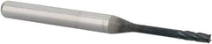 Accupro - 0.06", 0.18" LOC, 1/8" Shank Diam, 1-1/2" OAL, 4 Flute, Solid Carbide Square End Mill - Single End, AlTiN Finish, Spiral Flute, 30° Helix, Centercutting, Series Miniature - Exact Tool & Supply