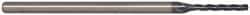 Accupro - 0.07", 1/2" LOC, 1/8" Shank Diam, 2-1/2" OAL, 3 Flute, Solid Carbide Square End Mill - Single End, AlTiN Finish, Spiral Flute, 30° Helix, Centercutting, Series Miniature - Exact Tool & Supply