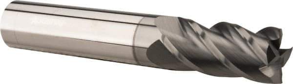 Accupro - 7/64", 3/8" LOC, 1/8" Shank Diam, 1-1/2" OAL, 4 Flute, Solid Carbide Square End Mill - Single End, nACRo Finish, Spiral Flute, 40° Helix, Centercutting, Right Hand Cut, Right Hand Flute - Exact Tool & Supply