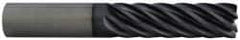 Accupro - 1", 2" LOC, 1" Shank Diam, 4" OAL, 6 Flute, Solid Carbide Square End Mill - Single End, Uncoated, Spiral Flute, 45° Helix, Centercutting, Right Hand Cut, Right Hand Flute - Exact Tool & Supply