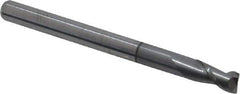 Accupro - 1/8", 1/4" LOC, 1/8" Shank Diam, 1-1/2" OAL, 2 Flute, Solid Carbide Square End Mill - Single End, nACRo Finish, Spiral Flute, 40° Helix, Centercutting, Right Hand Cut, Right Hand Flute - Exact Tool & Supply