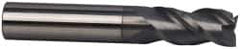 Accupro - 1/8", 3/4" LOC, 1/8" Shank Diam, 2-1/4" OAL, 3 Flute, Solid Carbide Square End Mill - Single End, nACRo Finish, Spiral Flute, 40° Helix, Centercutting, Right Hand Cut, Right Hand Flute - Exact Tool & Supply