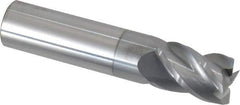 Accupro - 5/8", 7/8" LOC, 5/8" Shank Diam, 3" OAL, 4 Flute, Solid Carbide Square End Mill - Single End, nACRo Finish, Spiral Flute, 40° Helix, Centercutting, Right Hand Cut, Right Hand Flute - Exact Tool & Supply