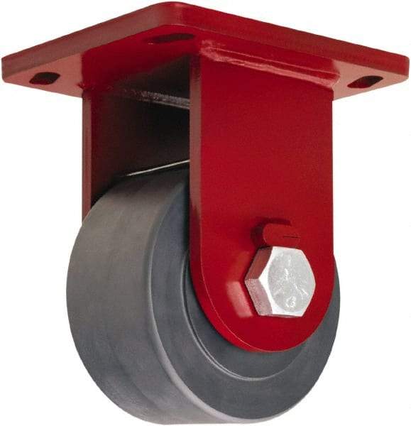 Hamilton - 6" Diam x 3" Wide x 8-1/2" OAH Top Plate Mount Rigid Caster - Nylon, 6,000 Lb Capacity, Sealed Precision Ball Bearing, 6-1/2 x 7-1/2" Plate - Exact Tool & Supply