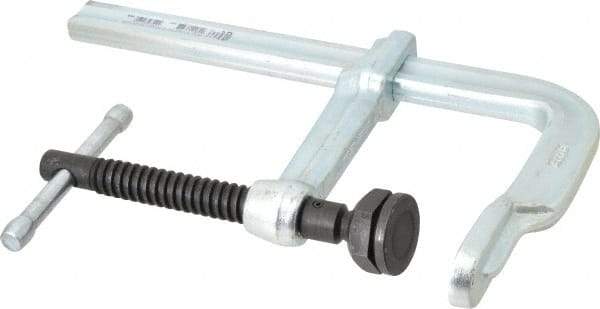 Bessey - 4-3/4" Deep Throat, 7-1/2" Max Capacity, Standard Sliding Arm Clamp - 2,660 Lb Clamping Pressure, 0.775" Spindle Diam - Exact Tool & Supply