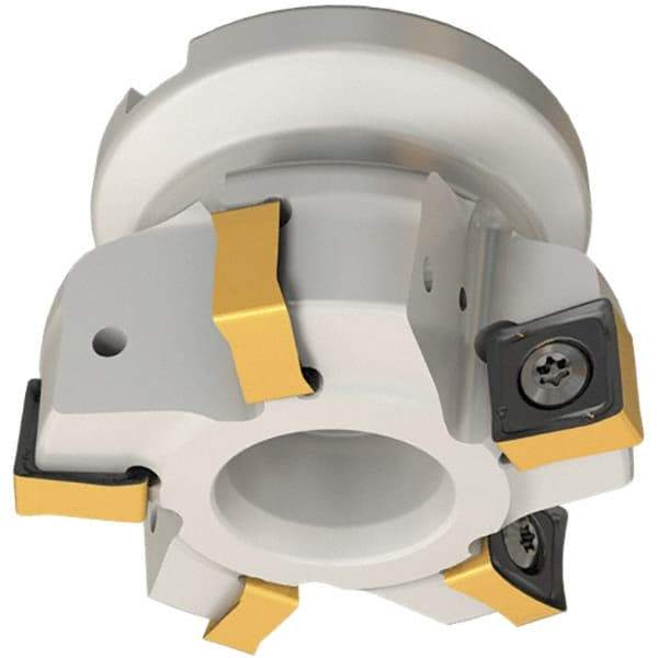Iscar - 2" Cut Diam, 3/4" Arbor Hole, 0.354" Max Depth of Cut, 88° Indexable Chamfer & Angle Face Mill - 4 Inserts, OXMT 0507\xB6S890 SNMU 1305 Insert, Right Hand Cut, 4 Flutes, Through Coolant, Series Helido - Exact Tool & Supply
