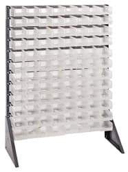 Quantum Storage - 96 Bin Rail System with Ultra Bins - 36 Inch Overall Width x 15 Inch Overall Depth x 53 Inch Overall Height, Clear Tri-Clear Polypropylene Bins - Exact Tool & Supply