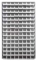 Quantum Storage - 120 Bin Louvered Panel with Ultra Bins - 36 Inch Overall Width x 8 Inch Overall Depth x 61 Inch Overall Height, Clear Tri-Clear Polypropylene Bins - Exact Tool & Supply