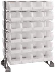 Quantum Storage - 48 Bin Rail System with Ultra Bins - 36 Inch Overall Width x 20 Inch Overall Depth x 53 Inch Overall Height, Clear Tri-Clear Polypropylene Bins - Exact Tool & Supply