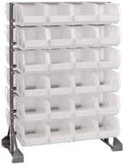 Quantum Storage - 48 Bin Rail System with Ultra Bins - 36 Inch Overall Width x 20 Inch Overall Depth x 53 Inch Overall Height, Clear Tri-Clear Polypropylene Bins - Exact Tool & Supply