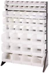 Quantum Storage - 46 Bin Rail System with Ultra Bins - 36 Inch Overall Width x 15 Inch Overall Depth x 53 Inch Overall Height, Clear Tri-Clear Polypropylene Bins - Exact Tool & Supply