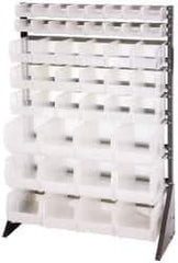 Quantum Storage - 46 Bin Rail System with Ultra Bins - 36 Inch Overall Width x 15 Inch Overall Depth x 53 Inch Overall Height, Clear Tri-Clear Polypropylene Bins - Exact Tool & Supply