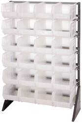 Quantum Storage - 24 Bin Rail System with Ultra Bins - 36 Inch Overall Width x 15 Inch Overall Depth x 53 Inch Overall Height, Clear Tri-Clear Polypropylene Bins - Exact Tool & Supply