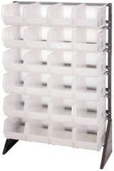 Quantum Storage - 24 Bin Rail System with Ultra Bins - 36 Inch Overall Width x 15 Inch Overall Depth x 53 Inch Overall Height, Clear Tri-Clear Polypropylene Bins - Exact Tool & Supply