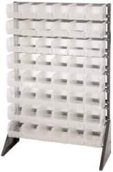 Quantum Storage - 48 Bin Rail System with Ultra Bins - 36 Inch Overall Width x 15 Inch Overall Depth x 53 Inch Overall Height, Clear Tri-Clear Polypropylene Bins - Exact Tool & Supply