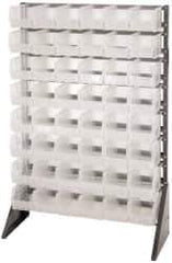Quantum Storage - 48 Bin Rail System with Ultra Bins - 36 Inch Overall Width x 15 Inch Overall Depth x 53 Inch Overall Height, Clear Tri-Clear Polypropylene Bins - Exact Tool & Supply