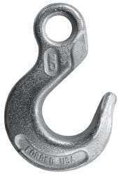 CM - 13,000 Lb Capacity, Chain Grade 43, Steel Eye Hook - 1.69" Hook Throat, 5.11" Reach, 1.28" Eye ID, 5/8" Chain Diam, 7.41" OAL, Heat Treated - Exact Tool & Supply