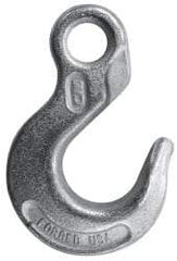 CM - Chain Grade 100, 4,300 Lbs. Load Limit Eye Sling Hook - 1.19 Inch Hook Throat, 3-3/4 Inch Reach, 3/4 Inch Eye Inside Diameter, 9/32 Inch Chain Diameter, 5-1/4 Inch Overall Length, 0.44 Inch Eye Thickness - Exact Tool & Supply