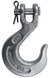 CM - 7/16 Inch Chain Diameter, Grade 43 Clevis Hook - 7,200 Lbs. Load Capacity, 0.58 Inch Inside Diameter, 1/2 Inch Pin Diameter, 1.02 Inch Hook Throat, 5.56 Inch Overall Length, 3.91 Inch Hook Width - Exact Tool & Supply