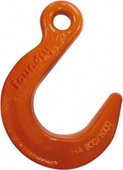 CM - Chain Grade 100, 8,800 Lbs. Load Limit Eye Foundry Hook - 1.44 Inch Hook Throat, 4.78 Inch Reach, 0.94 Inch Eye Inside Diameter, 3/8 Inch Chain Diameter, 6.64 Inch Overall Length, 0.56 Inch Eye Thickness - Exact Tool & Supply